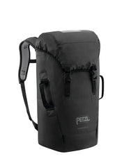 Black Petzl Transport 30L durable caving backpack