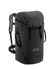 Petzl Transport 45 - Mochila duradera de 45L Negra para uso intensivo, que cuenta con acolchado de espuma termoformada y material TPU de alta resistencia.