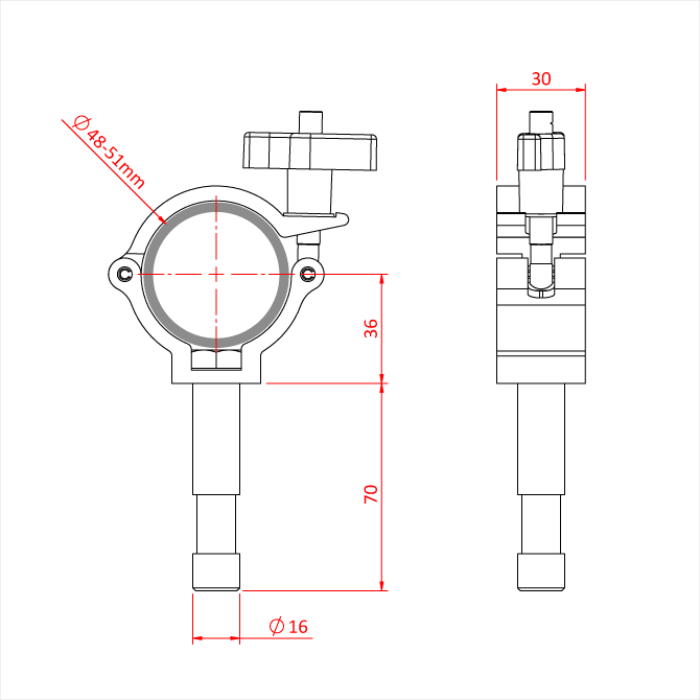 Abrazadera para proyector súper ligera Doughty - imagen 3