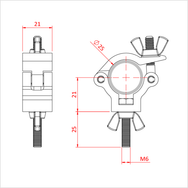Doughty 25mm Atom Hook Clamp - imagen 3