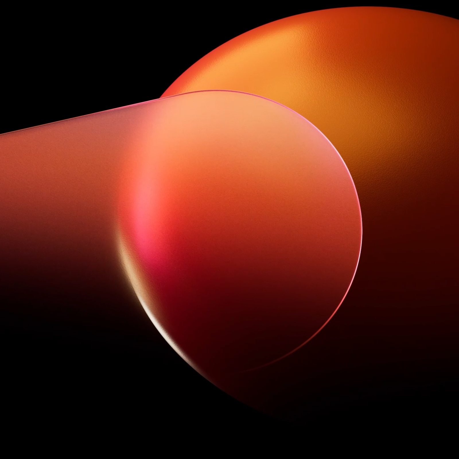 Close-up of a red and orange object with a dark background