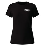 Camiseta Petzl Eve – Camiseta de mujer en mezcla de algodón para uso casual y outdoor, negra con diseño de logo
