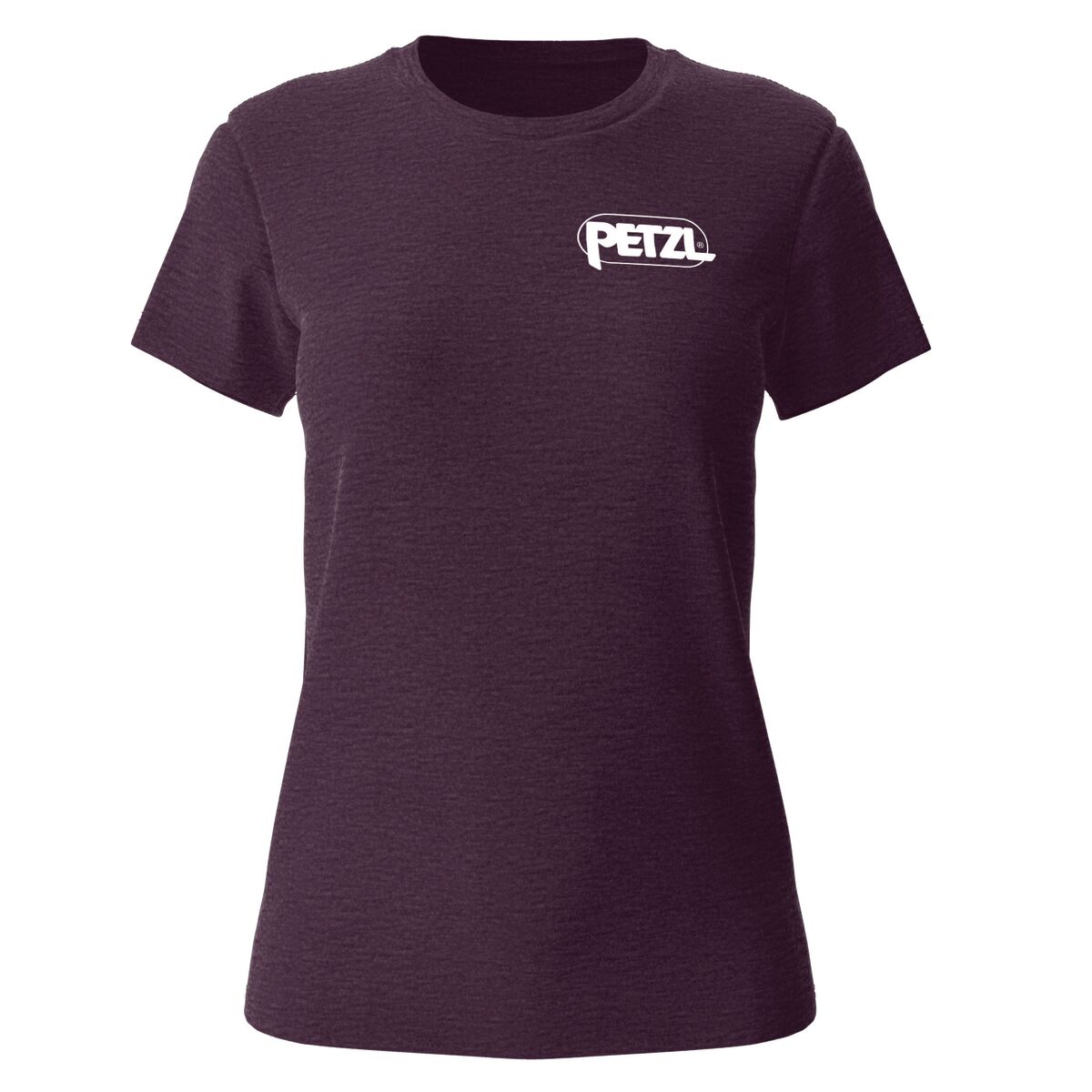 Camiseta Petzl Eve – Camiseta de mujer en mezcla de algodón para uso casual y outdoor, violeta con diseño de logo
