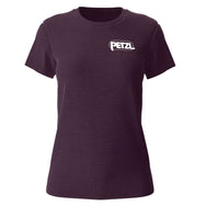 Camiseta Petzl Eve – Camiseta de mujer en mezcla de algodón para uso casual y outdoor, violeta con diseño de logo
