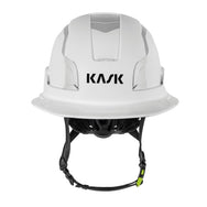 KASK Zenith X2 Full Brim Hi Viz safety helmet in white, rear view with dial adjustment - imagen 4
