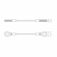 Adaptive Technologies Group FC 3/16 in wire rope sling dimension drawing showing ferrule and eye end versions - imagen 2