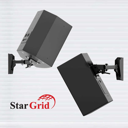 Adaptive Technologies Group MM-060-Z wall mounts holding two black speakers