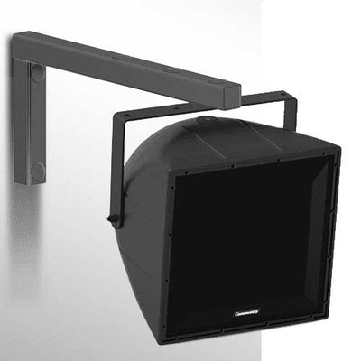 Adaptive Technologies Group PM-SA-24 support arm holding a speaker in a yoke from a wall