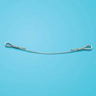 Adaptive Technologies Group SC-188 stainless safety cable with looped ends on a blue background