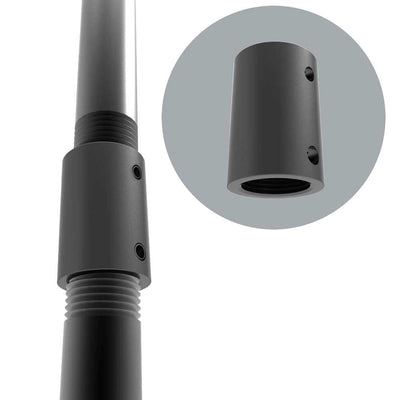 Adaptive Technologies Group PIPE-500-CPLNG coupler joining two black pipes with coupler detail inset