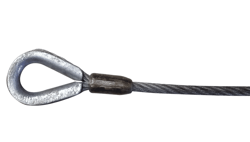 Adaptive Technologies Group 3/8 in wire rope sling end with thimble eye and swaged sleeve - imagen 2