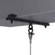 Adaptive Technologies Group BC16-21 low profile beam clamp under a steel beam with swivel eye and wire rope thimble