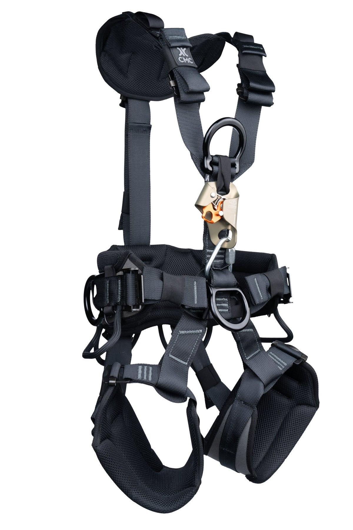 CMC ATOM Access Harness, rope access sit harness with padded waist belt, shown in use - imagen 7