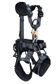 CMC ATOM Access Harness, rope access sit harness with padded waist belt, shown in use - imagen 7