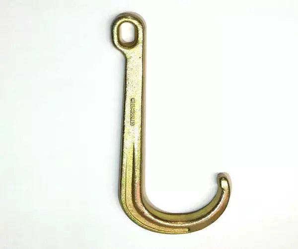  Gancho en forma de J corto forjado con una capacidad de 5400 lb en proporción 4:1 y cromado de zinc amarillo