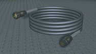 Motion Labs 19 Pin Overmold Multicable coiled, with a round multi-pin connector on each end