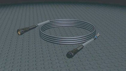 Motion Labs 7 Pin Hoist Overmold Multicable coiled, with a connector on each end