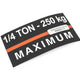 CM Capacity Label (Model B & C)