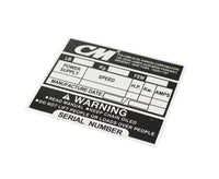 Placa de identificación en blanco CM Prostar