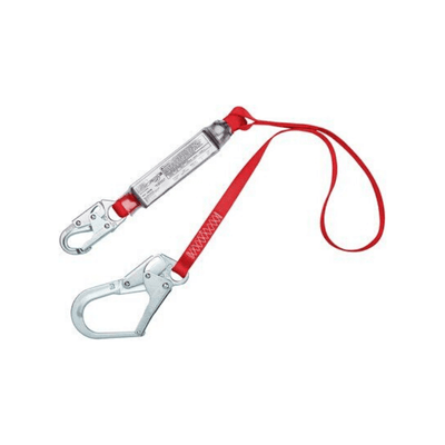 3M™ Protecta® PRO™ Pack Shock Absorbing Single-Leg Lanyard with Self-Locking Snap Hook and Self-Locking Steel Rebar Hook