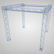 Paquete de stand de armadura para feria comercial MTN: stand en línea (estructura de 4 torres)