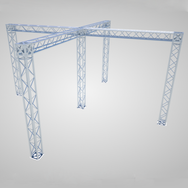 Paquete de stand de armadura para feria comercial MTN: stand de isla (estructura de 5 torres)