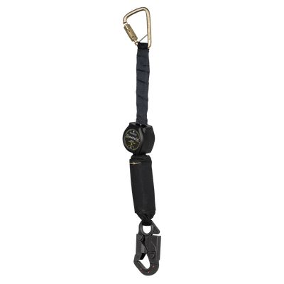 SRL con mosquetón de conexión dorsal dieléctrico y mosquetón de anclaje de acero