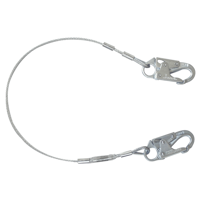 Cordón de sujeción de cable de 3', longitud fija con ganchos de presión de acero
