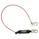 6' Leading Edge Cable Energy Absorbing Lanyard, Single-leg with Steel Snap Hooks