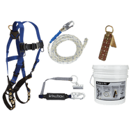 Kit de techador con anclaje reutilizable con bisagras y ajustador de cuerda de arrastre