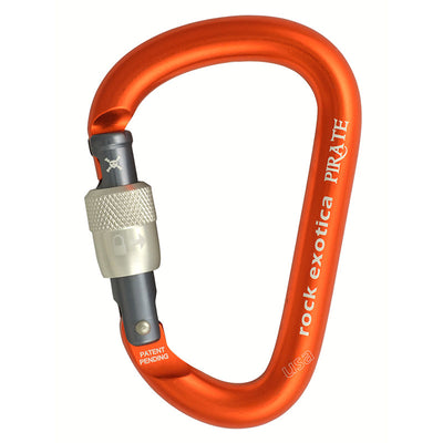 Mosquetón Rock Exotica Pirate con cierre de rosca: como mosquetón HMS o en forma de pera, el Pirate se adapta fácilmente al uso de una amplia gama de equipos. – Ahora disponible en MTN Shop US.