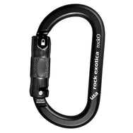Mosquetón Rock Exotica rockO Auto-Lock: el mosquetón Autocking de 3 etapas presenta una acción desplegable y giratoria. – Ahora disponible en MTN Shop US.