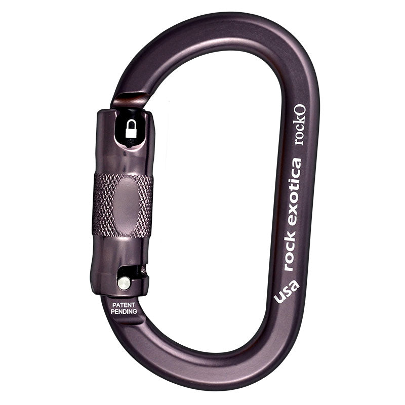 Mosquetón Rock Exotica rockO Auto-Lock: el mosquetón Autocking de 3 etapas presenta una acción desplegable y giratoria. – Ahora disponible en MTN Shop US.