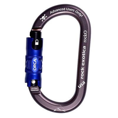 Mosquetón Rock Exotica rockO ORCA-Lock: el ORCA es un sistema de puerta único que se levanta y gira como muchas cerraduras automáticas tradicionales, pero se puede configurar para que permanezca en la posición desbloqueada. – Ahora disponible en MTN Shop US.