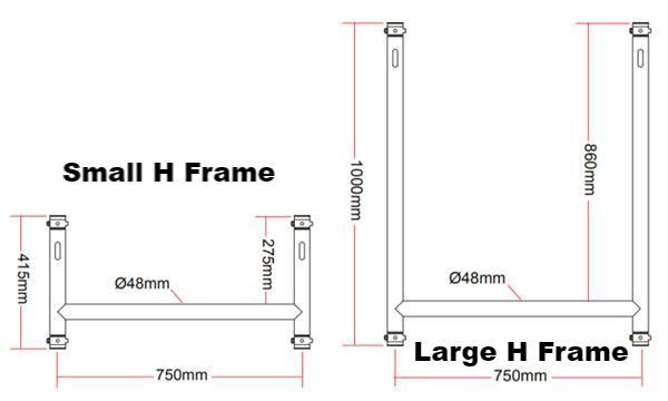Dimensiones del conjunto del marco Doughty H - TIENDA MTN