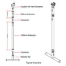 Doughty Modular Drop Arm Extension Dimensions - 10''/20''/40''/79'' - MTN Shop
