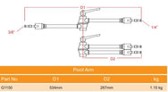 Brazo pivotante Doughty: codo giratorio 360 suministrado por MTN Shop EU