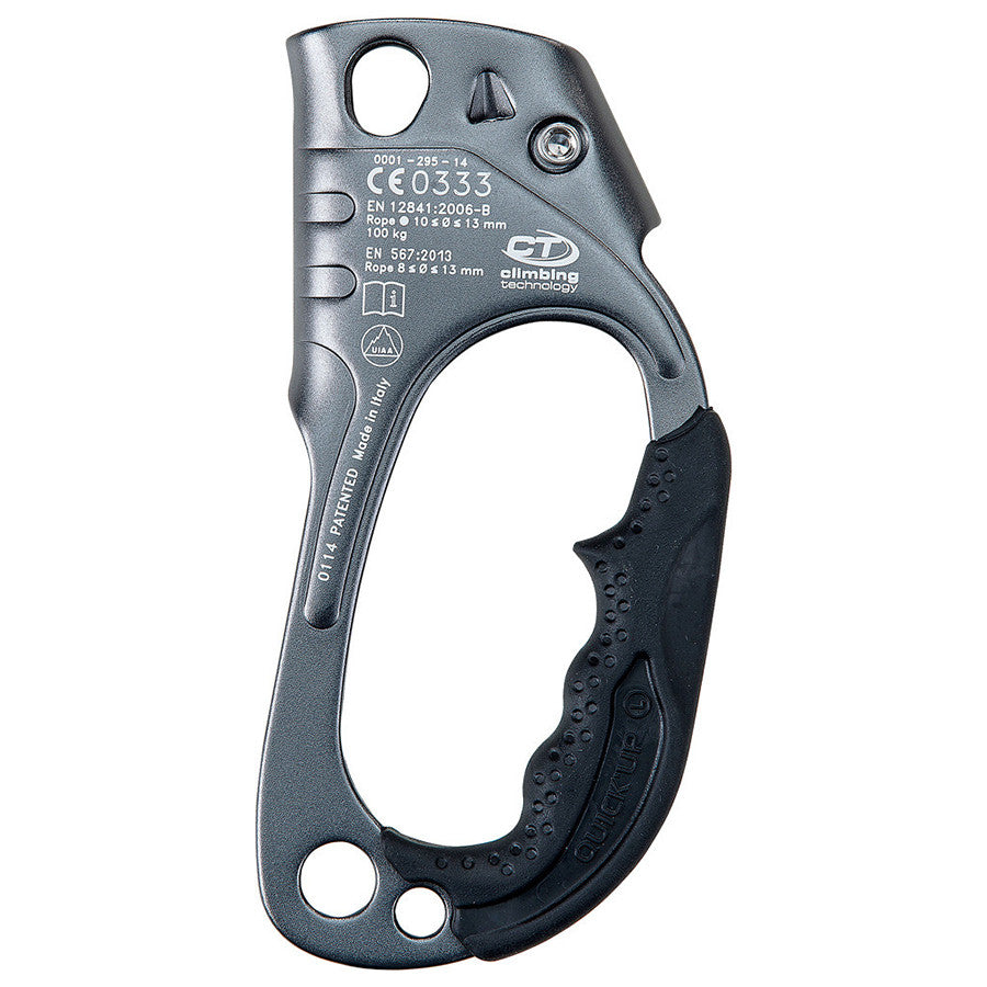 Ascensor Quick Up con tecnología de escalada de PMI: el ascensor Quick Up con tecnología de escalada de PMI es un mango ascendedor de aleación ligera. Sistema de levas antiinversión de uso con una sola mano. Para uso con cuerda de 8 mm a 13 mm. – Ahora disponible en MTN Shop US.