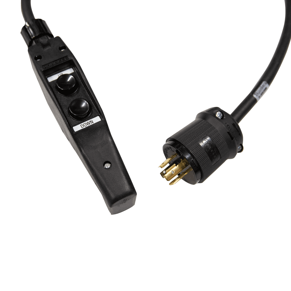 Estación de control Hubbell de Mountain Productions (Pickle) - Ensamblaje: controlador de polipasto con botón pulsador de estación de control Hubbell de calidad con conector L14-20 o XLR. Diferentes opciones de distribución de pines de la estación de control para compatibilidad con polipastos de cadena de todo tipo. – Ahora disponible en MTN Shop US.
