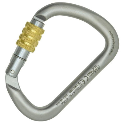 Mosquetón de tornillo Kong plata y oro