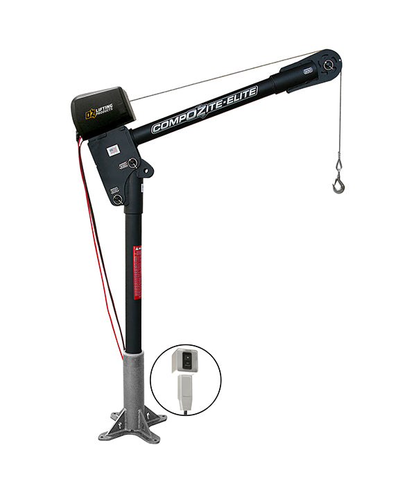 OZ Lifting Elite Davit Crane Carbon Fiber– The Compozite Elite Davits Crane from OZ Lifting are pound for pound the lightest and the strongest on the market thanks to its carbon fiber build. The crane weighs only 37lbs and has a lifting capacity of 1200lbs. The crane is available with a manual winch, 110V AC electric winch or a 12V DC electric winch. Each crane has been individually tested and certified at 125%. – Now available at MTN Shop US.