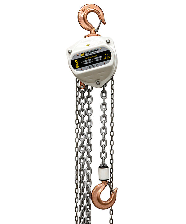 OZ Lifting Spark Resistant Chain Hoist– The Oz Lifting spark resistant chain hoist is designed for safe use in potentially explosive atmospheres. When working in explosive zones there are extremely strict guidelines and requirements for the equipment you use. These ceiling chain hoists are available in lifting capacities of 0.5 ton, 1 ton, 2 ton, 3 ton, 5 ton and 10 ton. The hoist has fully enclosed gearing to keep contaminants and debris away and ensure smooth and lasting operations. The hooks and safety l - imagen 5