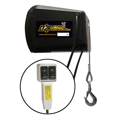 OZ Lifting Electric Winch– The Oz Lifting electric winches are lightweight and can be easily connected to OZ lifting davit cranes to allow for automatic lifting of a load. The winches are available in AC (110V) and DC (12V) and have a lifting capacity of 1200lbs. The winches allow custom overload settings and have fully-enclosed gearing to keep debris and contaminants from interfering with operations, – Now available at MTN Shop US.