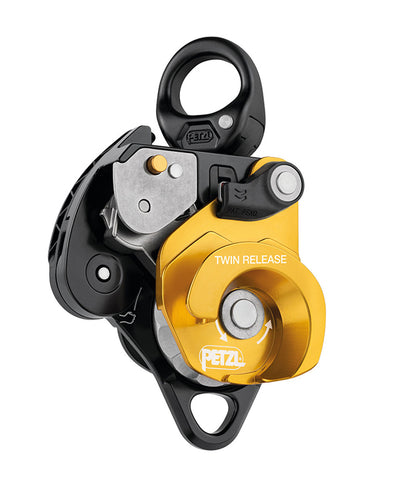 Petzl polea de desembrague doble negra y dorada independiente