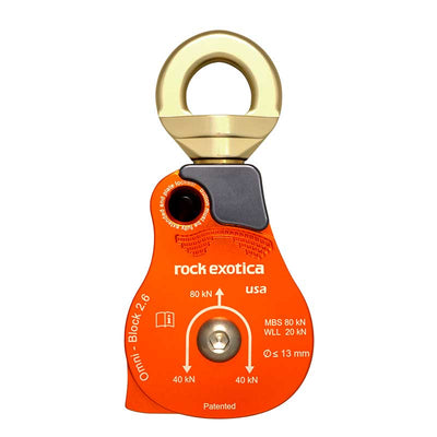 Polea Rock Exotica Omni-Block de 2,6": la Omni 2,6" aporta un aparejo de alta resistencia a la familia Omni con un límite de carga de trabajo (WLL) de 20 kN. Además de la polea grande de 2,6". – Ahora disponible en MTN Shop US.