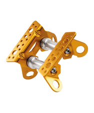 Petzl Roller Coaster Rope Protector for Moving Rope – The Petzl Roller Coaster is a rope protector on bearings that is designed to ensure the smooth movement and protection ropes. The Roller Coaster prevents abrasion of the rope. The device is reversible, it has a flat side and an angled side for use on different types of surfaces. There are a number of connection holes so you can use a range of different connection methods. More than one module can be used at a time for extra adaptation to different terrai