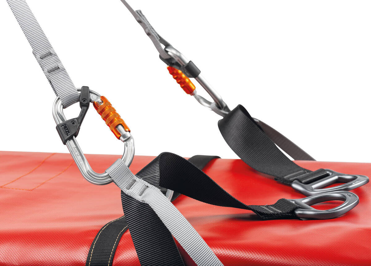 Dispositivo basculante Petzl STEF para camilla NEST - Puntos de fijación