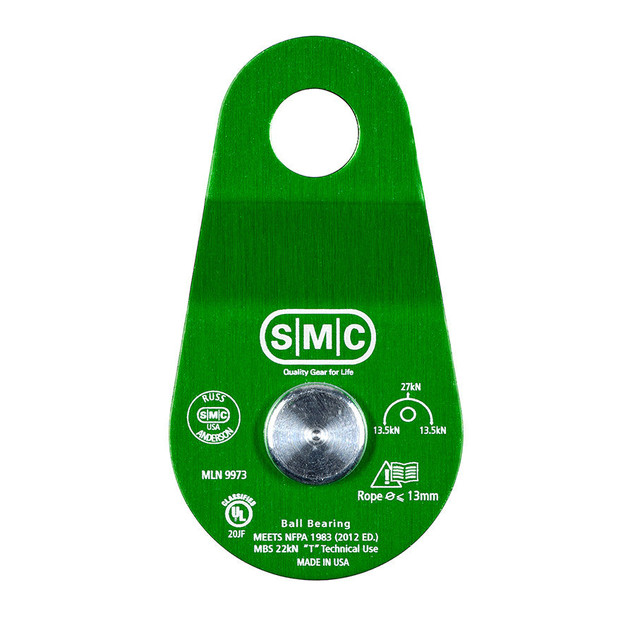 Polea de aluminio PMI SMC/RA de 2” – NFPA– La polea de aluminio SMC/RA de 2” es la polea de placa lateral original de SMC. Este producto tiene un rodamiento de bolas sellado para una acción suave y un MBS de 6070 lbf. – Ahora disponible en MTN Shop US. - imagen 2