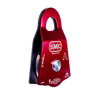 PMI SMC 3” Single Prusik Minding Pulley – NFPA– The SMC 3” Single Prusik Minding Pulley’s aluminum side plates allow for efficient operation of Prusik hitches as a belay or progress capture. 3" diameter sheave – Now available at MTN Shop US.
