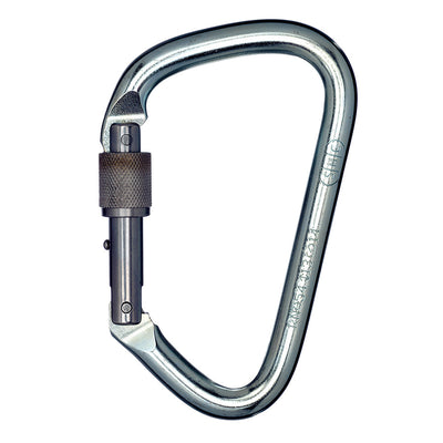 PMI SMC Extra Large Steel Lock D Carabiner – NFPA– The SMC XL Steel Lock D Carabiner is an offset “D” shape for easy fitting over a standard 1.25” ladder rung. Ideal for rescue with extra-wide clipping. NFPA compliant – Now available at MTN Shop US.